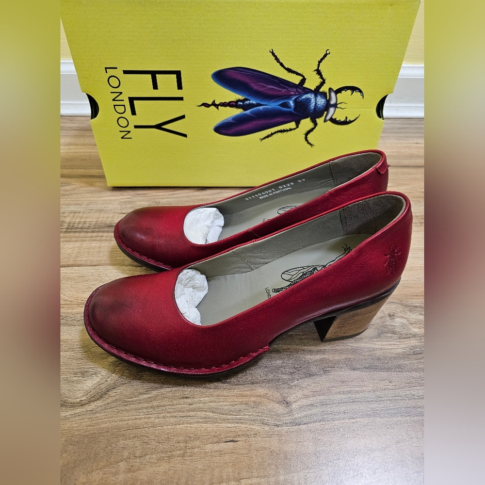 New Fly London Bery104fly Pumps, Red - Picture 4 of 15